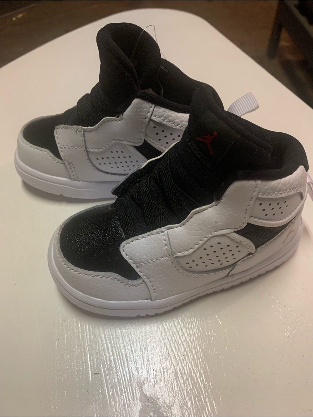 Jordan Kids Black, White & Red High-Top Sneakers